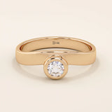 Curve Band Bezel Engagement Ring - BRENNMORE 