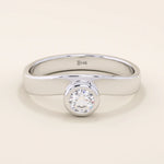 Curve Band Bezel Engagement Ring - BRENNMORE 