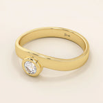 Curve Band Bezel Engagement Ring - BRENNMORE 