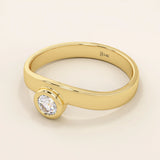 Curve Band Bezel Engagement Ring - BRENNMORE 