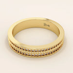 TWO ROW PAVE ETERNITY WEDDING BAND RING 14K SOLID GOLD