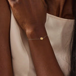 14k solid gold moving daisy flower charm bracelet for women