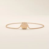 14k solid gold moving daisy flower charm bracelet for women