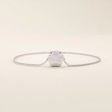 14k solid gold moving daisy flower charm bracelet for women