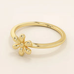 14K SOLID GOLD FLOWER DAISY STACKABLE STATEMENT RING FOR WOMEN