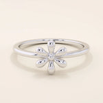14K SOLID GOLD FLOWER DAISY STACKABLE STATEMENT RING FOR WOMEN