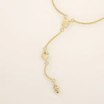 14k solid gold abstract shapes y lariat necklace with tiny moissanite for women