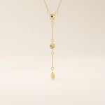 14k solid gold abstract shapes y lariat necklace with tiny moissanite for women