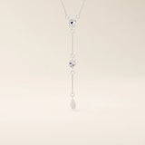 14k solid gold abstract shapes y lariat necklace with tiny moissanite for women