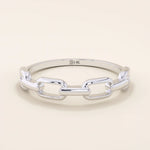 STACKABLE SIMPLE PLAIN CHAIN RING IN 14K SOLID YELLOW GOLD FOR WOMEN