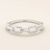 STACKABLE SIMPLE PLAIN CHAIN RING IN 14K SOLID YELLOW GOLD FOR WOMEN