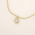 14k solid gold pave moissanite foyr leaf clover pendant necklace for women