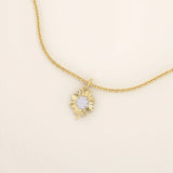 14k solid gold pave moissanite foyr leaf clover pendant necklace for women