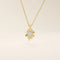 14k solid gold pave moissanite foyr leaf clover pendant necklace for women