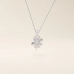 14k solid gold pave moissanite foyr leaf clover pendant necklace for women