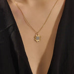 14k solid gold pave moissanite foyr leaf clover pendant necklace for women