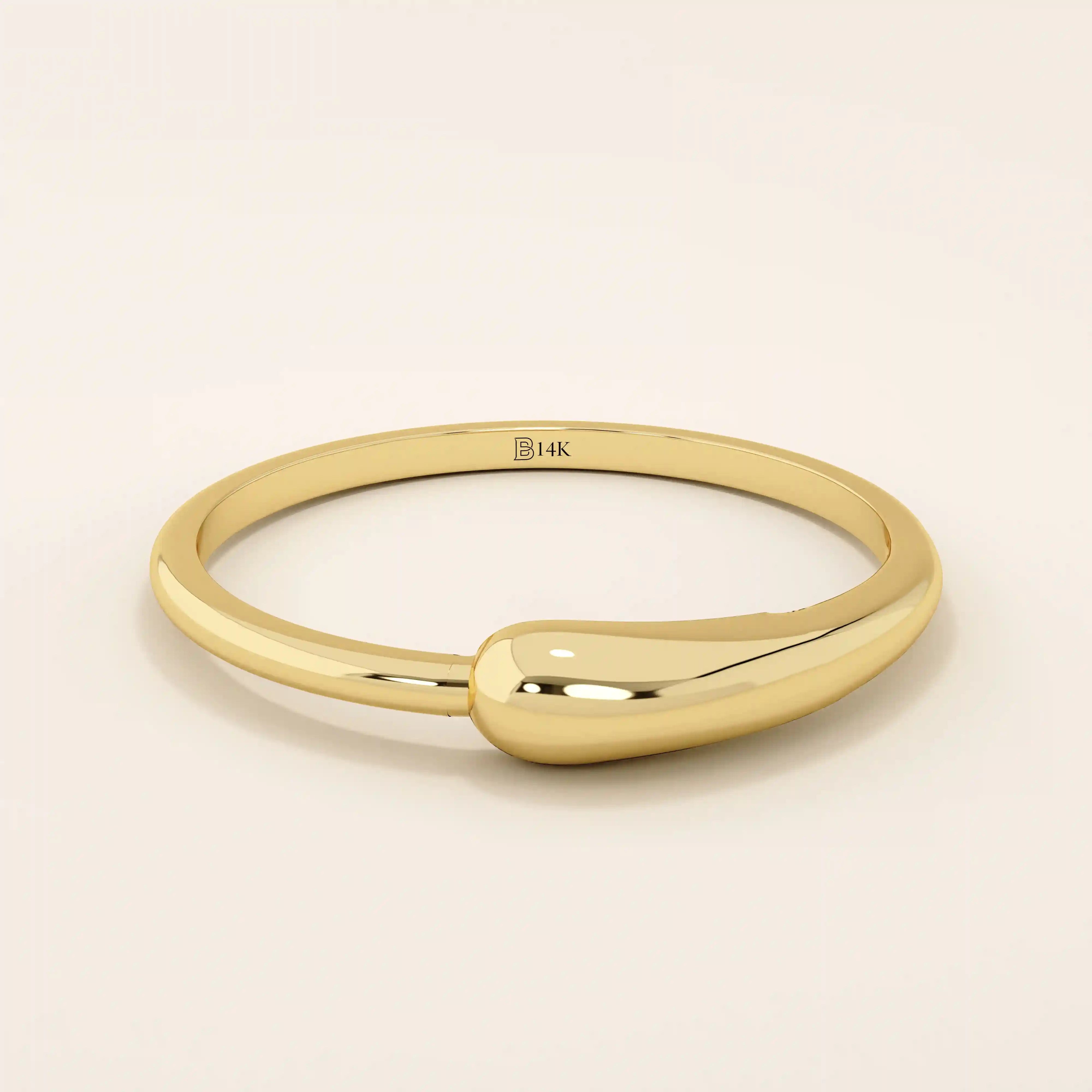 14K SOLID YELLOW GOLD DROP STATEMENT RING FOR WOMEN