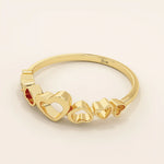 14K SOLID YELLOW GOLD 7 HEARTS STACKABLE STATEMENT RING FOR WOMEN