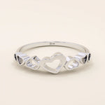 14K SOLID YELLOW GOLD 7 HEARTS STACKABLE STATEMENT RING FOR WOMEN