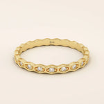 14K SOLID YELLOW GOLD SLIM BAND STACKABLE HIVE WEDDING RING FOR WOMEN