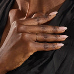 14K SOLID YELLOW GOLD SLIM BAND STACKABLE HIVE WEDDING RING FOR WOMEN