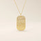 14K SOLID GOLD RECTANGLE TAG PENDANT NECKLACE WITH SCATTERED PAVE TINY MOISSANITE STONES FOR WOMEN