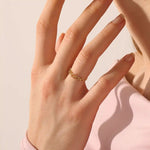 14K SOLID YELLOW GOLD 5 STARS STACKING STATEMENT RING FOR WOMAN
