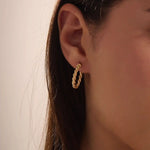 14k solid gold twisted rope band hoop earrings for women