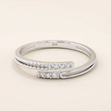 14K SOLID YELLOW GOLD WRAP BYPASS STACKING RING FOR WOMEN