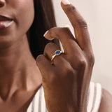 Oval Sapphire Solitaire Gemstone Ring
