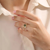 Celestial Moss Agate Gemstone Ring