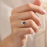 14k Gold Pear Sapphire Gemstone Ring