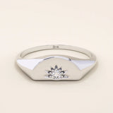 HALF SUN SIGNET RING IN 14K SOLID GOLD