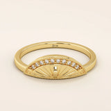 HALF SUNDIAL SIGNET RING IN GOLD