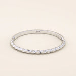 14k solid gold half twisted band stacking ring for women
