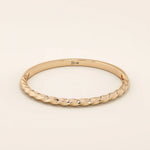 14k solid gold half twisted band stacking ring for women
