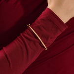 14k solid gold plain hinged bangle bracelet for women