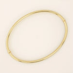 14k solid gold plain hinged bangle bracelet for women