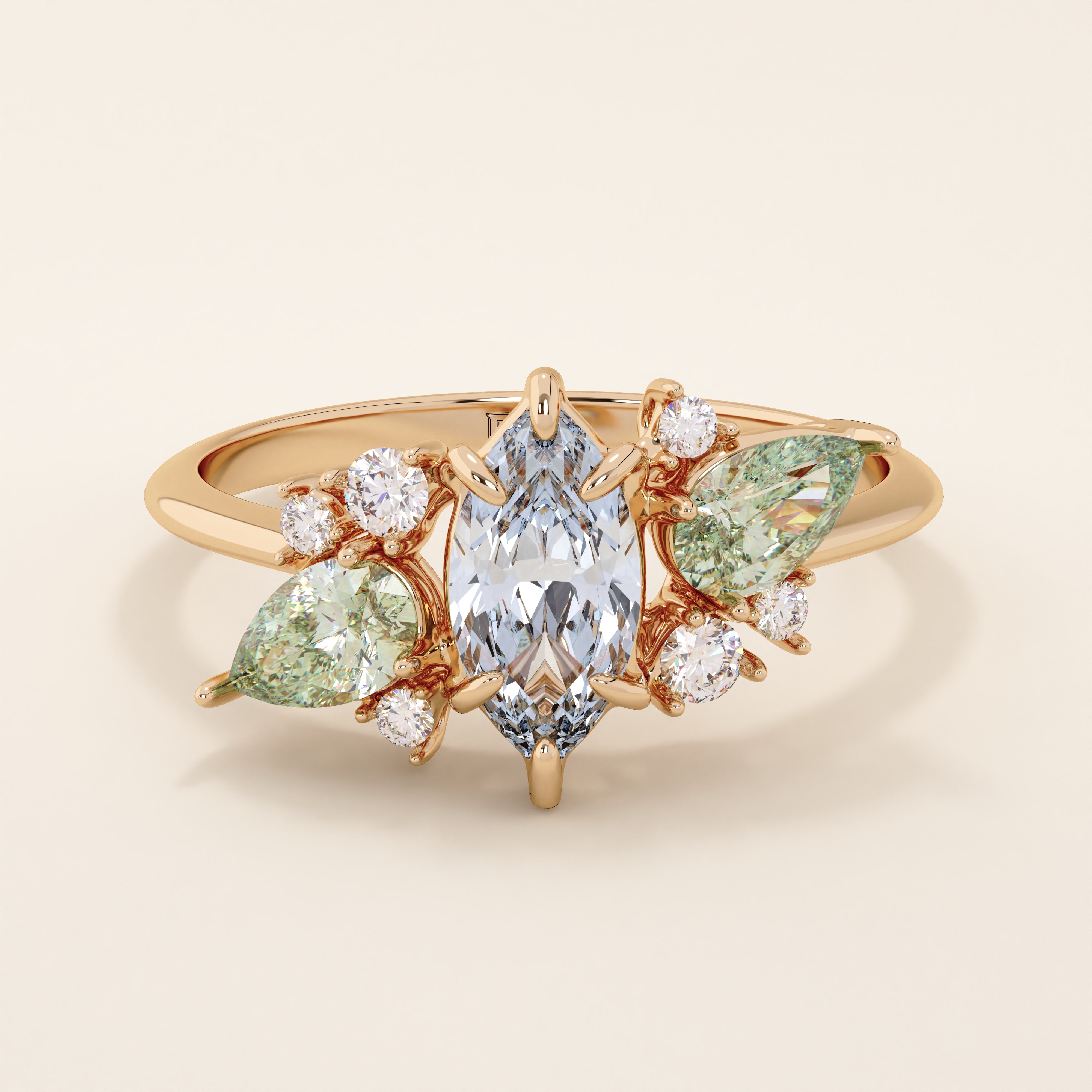 Ice Blue Opal Engagement Ring - BRENNMORE 