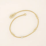 14k solid gold infinity symbol design ultra thin minimalist bracelet for women