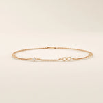 14k solid gold infinity symbol design ultra thin minimalist bracelet for women