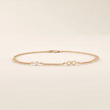 14k solid gold infinity symbol design ultra thin minimalist bracelet for women