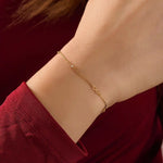 14k solid gold infinity symbol design ultra thin minimalist bracelet for women