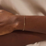 14k solid gold infinity symbol design ultra thin minimalist bracelet for women