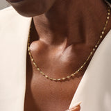 Textured Chain Necklace in 14k Gold
