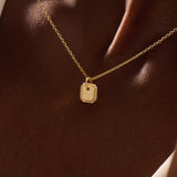 Dainty Small Octagon Charm Pendant