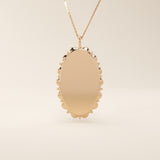 Oval Birth Flower Pendant Necklace