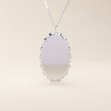 Oval Birth Flower Pendant Necklace