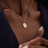 Oval Compass Pendant Necklace