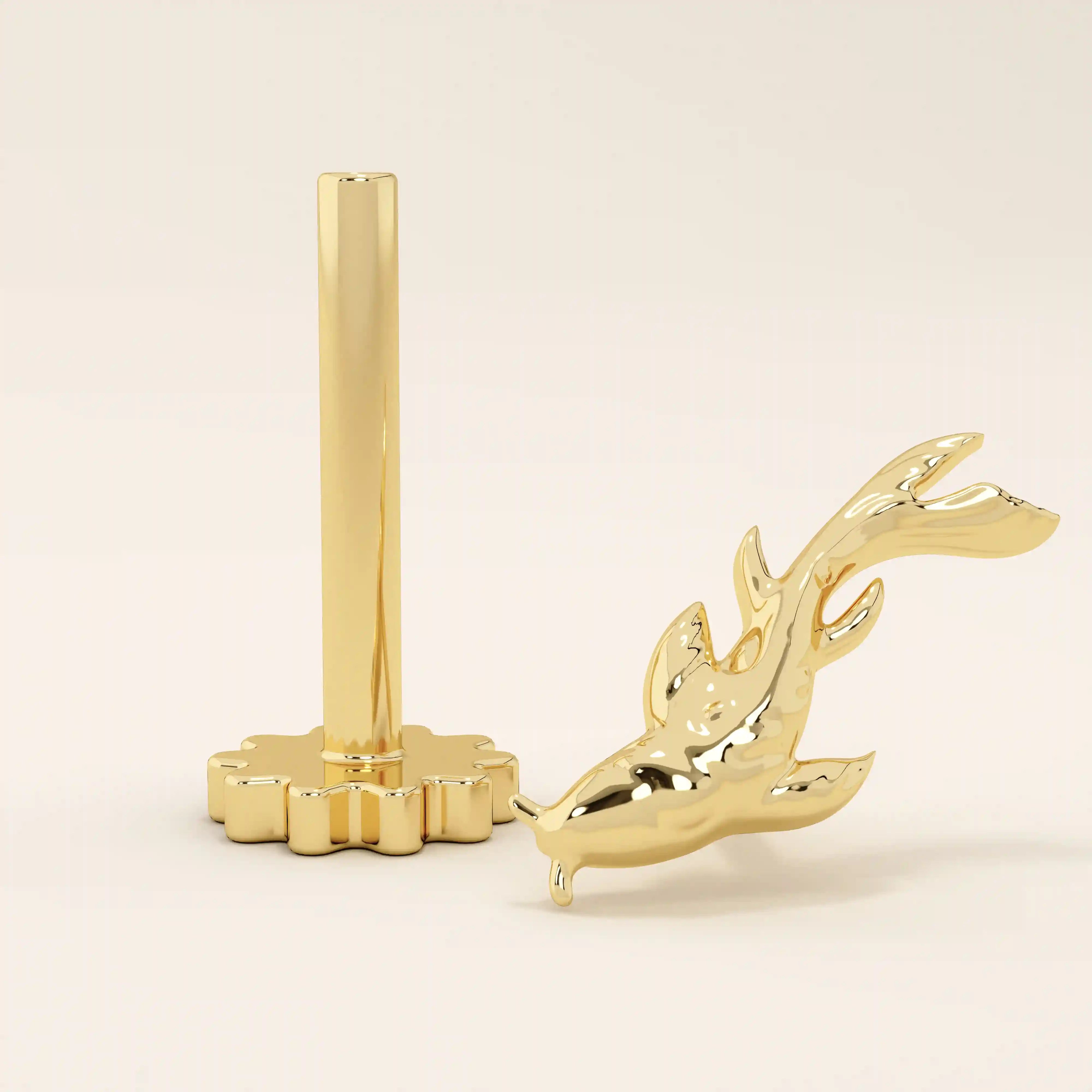 14K SOLID GOLD UNISEX KOI FISH PIERCING